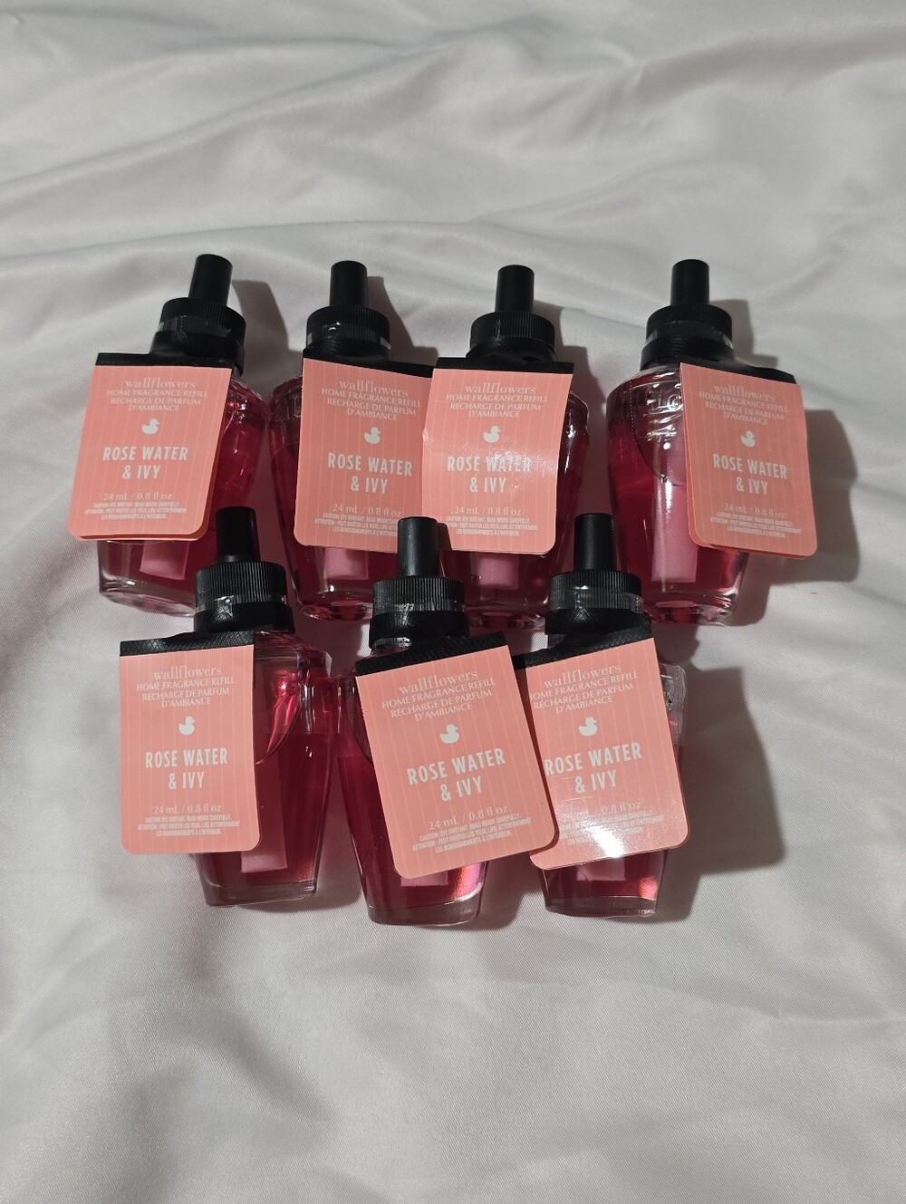 NWT White Barn Wallflowers Home Fragrance Refill Rose Water & Ivy 7pcs